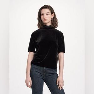 NWT Rag & Bone Thea Cutout Black Velvet top XS- witchy‎ grunge whimsigoth 90’s